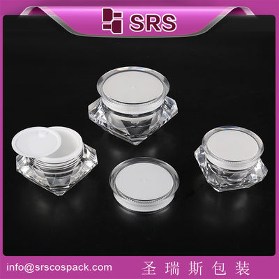 কেনা SRS চীন নির্মাতারা পাইকারি 5ml 15ml 30ml 50ml প্লাস্টিক ক্রিম এক্রাইলিক হীরা জার online manufacture