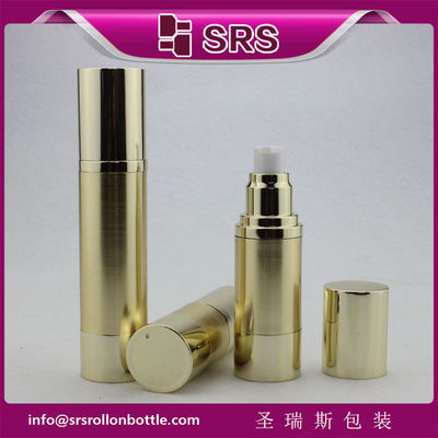 কেনা চীন কারখানা উত্পাদন A022 15ml 30ml 50ml স্বর্ণের বায়ুহীন পাম্প বোতল online manufacture
