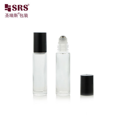 কেনা Whosale fragrance packaging 10ml clear glass roller ball roll on bottle ভ্যাকুয়াম টেস্ট 100% no leakage steel head applicator massage for skincare essential oils online manufacture
