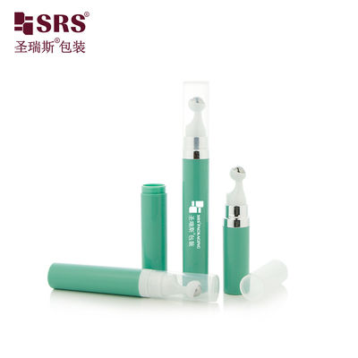 কেনা A0035 7.5ml 10ml 15ml ভ্রমণ পকেট আকার প্লাস্টিক পিপি পিসিআর গোলাকার বায়ুহীন পাম্প বোতল স্ন্যাপ-অন ডিজাইন রোল অন সিরাম বোতল online manufacture
