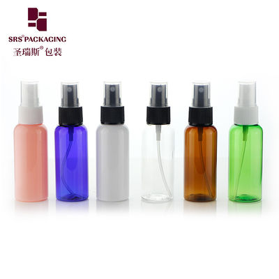 কেনা 50ML পিইটি প্লাস্টিকের কাস্টমাইজড রঙ খালি অ্যালকোহল বৃত্তাকার স্প্রে বোতল online manufacture