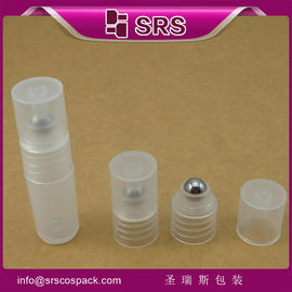 SRS made in China 3ml refilled roll on plastic bottle with PP screw lid for sample eye gel (চোখের নমুনার জন্য পিপি স্ক্রু ঢাকনা সহ প্লাস্টিকের বোতলে 3 মিলি পুনরায় ভরা রোল)