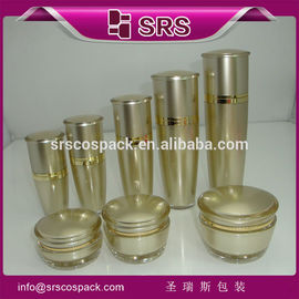 SRS নির্মাতারা পাইকারি 15ml 30ml 50ml 80ml 120ml গোল্ডেন বিলাসবহুল খালি প্রসাধনী এক্রাইলিক