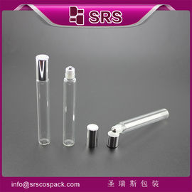 অ্যালুমিনিয়াম চকচকে ক্যাপ সহ সুগন্ধির জন্য SRS খালি 15ml গ্লাস রোলার বল বোতল