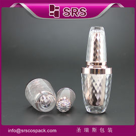 এসআরএস পাইকারি বিলাসবহুল খালি ফ্যাশন উচ্চ শেষ 8ml ব্রাশ ক্যাপ সঙ্গে প্লাস্টিকের নখ পলিশ বোতল