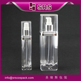 স্বচ্ছ বর্গাকার আকৃতির L051 15ml 30ml 60ml 120ml ত্বকের কসমেটিক বোতল