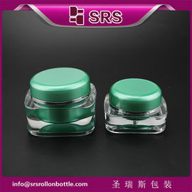 J051 স্কয়ার আকৃতির ত্বকের যত্নের জার,SRS প্যাকেজিং সবুজ জার 50g