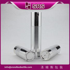 TA021 15ml 30ml 50ml রৌপ্য রঙের খালি বায়ুহীন পাম্প বোতল প্রসাধনী জন্য