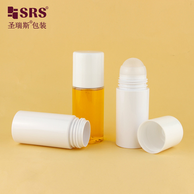 PET43 130ML 170ML বড় ক্ষমতা PET প্লাস্টিক কাস্টমাইজ রঙ বৃত্তাকার পিসিআর পুনর্ব্যবহৃত রোল বোতল উপর ডিওডোরেন্ট জেল জন্য