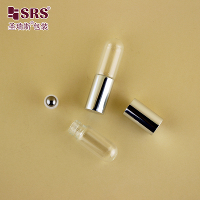 BLP-3ML সুগন্ধি তেলের জন্য পরিষ্কার গোলাকার নীচের গ্লাস রোল বোতল No Leakage Applicator Packaging