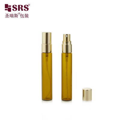 BLPA-8ML 15mm DIA অ্যাম্বার খালি গ্লাস ভয়াল টিউব স্প্রে বোতল সূক্ষ্ম কুয়াশা atomizer সঙ্গে