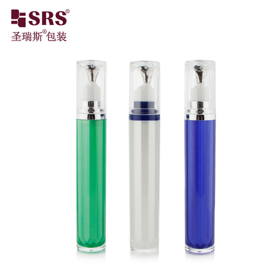 LR001-15ML রঙিন কাস্টম রঙের এক্রাইলিক বাইরের বোতল ধাতব প্রয়োগকারী সহ চোখের ক্রিমের জন্য প্রসাধনী বিলাসবহুল প্যাকেজিং