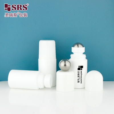 RPPC-60ML গোলাকার সাদা ইনজেকশন ফুঁ প্লাস্টিক পিপি পিসিআর পুনর্ব্যবহৃত পরিবেশ বান্ধব রোল অন ডিওডোর্যান্ট জেল বোতল আবেদনকারী