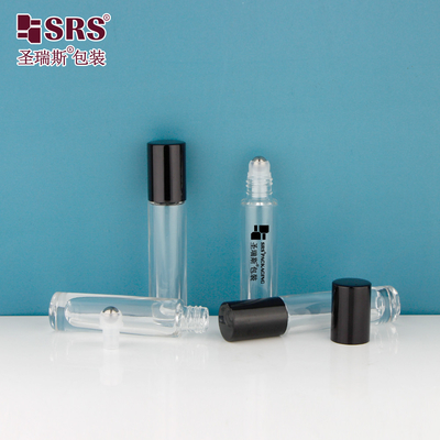 GB1-5ML ঘন নীচের বিলাসবহুল স্বচ্ছ গ্লাস রোল-অন ইস্পাত বল পারফিউম বোতল আবেদনকারীর জন্য