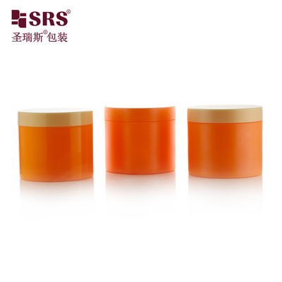 SRSQ 400g পেইন্ট কাস্টম রঙ প্লাস্টিক পিপি ক্রিম বডি স্ক্রাব জার পিসিআর পুনর্ব্যবহৃত উপাদান ম্যাট সমাপ্ত মুদ্রণ লোগো উপলব্ধ