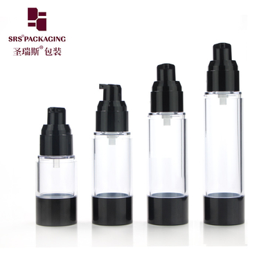 ক্লাসিক কসমেটিক প্যাকেজিং 15ml 30ml 40ml 50ml 80ml 100ml 120ml এএস প্লাস্টিকের বায়ুহীন পাম্প বোতল