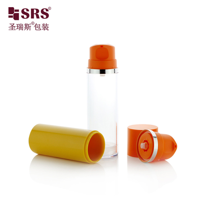 A0215 50ML 120ML 150ML হট স্ট্যাম্পিং লোগো বিনামূল্যে নমুনা কাস্টমাইজেশন রঙ সহ এএস এয়ারলেস বোতল