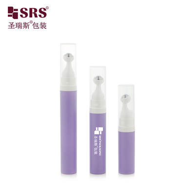 A0035 7.5ml 10ml 15ml পেইন্ট ফ্রস্টড বেগুনি কাস্টম রঙ সুন্দর প্লাস্টিক পিপি পিসিআর পুনর্ব্যবহৃত উপাদান বায়ুহীন রোল অন সিরাম বোতল