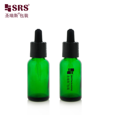 D009 গোলাকার ঘন দেয়াল গ্লাস 5ML 10ML 15ML 20ML 30ML 50ML 100ML মুখের সিরামের জন্য টেম্পারপ্রুফ শিশু প্রতিরোধী ঢাকনা ড্রপার বোতল