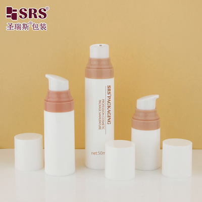 PA0204 15ml 30ml 50ml ইনজেকশন গোলাপী পাম্প কাস্টমাইজেশন পিপি পিসিআর পুনর্ব্যবহৃত উপাদান মুখের ক্রিমের জন্য চকচকে বায়ুহীন বোতল