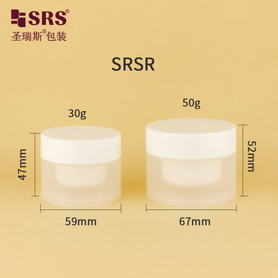 SRSR 30g 50g খালি কসমেটিক ইনজেকশন প্লাস্টিকের ক্রিম জার প্রতিস্থাপনযোগ্য ফ্রিজড ক্লিয়ার কন্টেইনার
