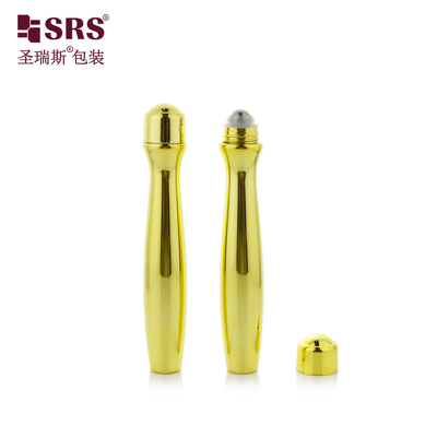 SRS8447-15ML ধাতবীকৃত চকচকে স্বর্ণ খালি PETG প্লাস্টিকের রোল বোতলে চোখের জন্য জেল কোমর আকৃতি