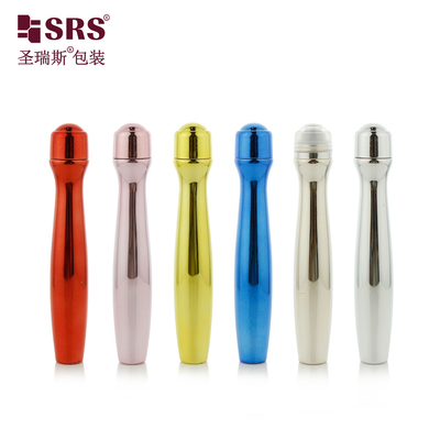 SRS8447-15ML চকচকে ধাতব PETG প্লাস্টিকের রোল বোতল উপর চোখের জেল ম্যাসেজ জন্য প্রসাধনী প্যাকেজিং