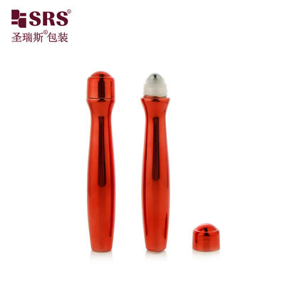 SRS8447-15ML কসমেটিক প্যাকেজিংয়ে থেরাপিউটিক ম্যাসেজ ফাংশন সহ আই জেলের জন্য বোতলগুলিতে চকচকে ধাতব পিইটিজি রোল