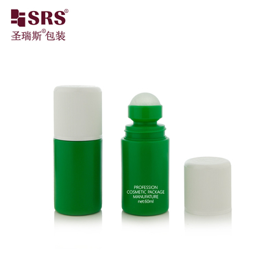 RPPC1-60ML কাস্টম গ্রিন সলিড কালার প্লাস্টিক পিপি পিসিআর পুনর্ব্যবহৃত উপাদান রোল অন ডিওডোর্যান্ট জেল বোতল প্যাকেজিং