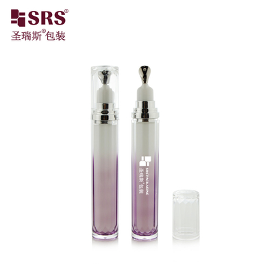LR001-15ML কাস্টমাইজেশন পেইন্ট গ্রেডিয়েন্ট রঙ অ্যাক্রিলিক ডাবল ওয়াল বোতল ধাতব আবেদনকারী সঙ্গে চোখের ক্রিম জন্য