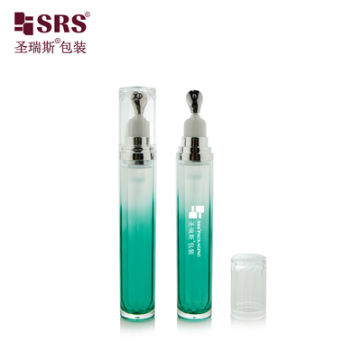 LR001-15ML হাই-এন্ড লাক্সারি স্কিনকেয়ার আই জেল অ্যাপ্লিকেটর মেটাল জিংক হেড এক্রাইলিক লশন বোতল ধারক টিউব