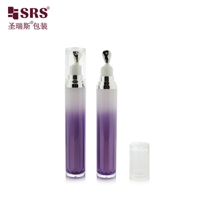 LR001-15ML সিলভার গোল্ড জিংক মেটাল হেড অ্যাপ্লিকেটর বিলাসবহুল কোনও ফুটো নেই স্কিনকেয়ার চোখের ক্রিম লোশন জেল এক্রাইলিক বোতল প্রস্তুতকারক