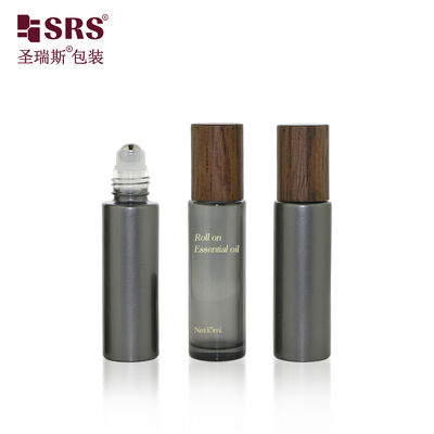 BLPM 15ML Paint Translucent Color Glass Roll On Bottle With Wooden Cap
