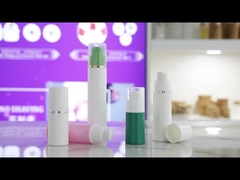 A024 সাদা বোতল এবং সাদা ক্যাপ রৌপ্য লাইন সঙ্গে সিরাম লোশন জন্য পিপি বায়ুহীন বোতল