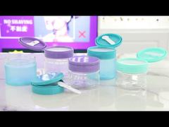 PET007 200g 250g 300g প্লাস্টিক PET ক্রিম জার সঙ্গে ফ্লিপ ক্যাপ টুইজার চামচ