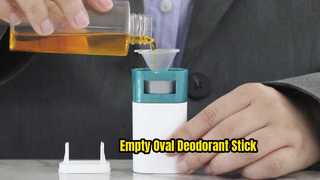 D043 একটি ঘনিষ্ঠ চেহারা: 20g খালি ডিম্বাকৃতি আকৃতির পিপি প্লাস্টিক অ্যান্টি-ইচ বাম ডিওডোরেন্ট কন্টেইনার স্টিক